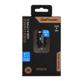 Автомобильное зарядное устройство GoPower GPQC12 Black (00-00028409)