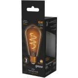 Светодиодная лампочка Gauss Filament ST64 Golden 2400K (6 Вт, E27),  10шт. (157802006)