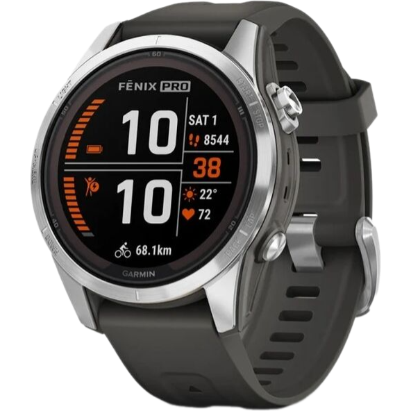 Умные часы Garmin Fenix 7S Pro 42 mm Solar Silver SS Graphite - 010-02776-01