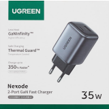 Сетевое зарядное устройство UGREEN Nexode 35W USB C Charger Gray (CD350) (15539)