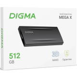 Внешний накопитель SSD 512Gb Digma MEGA X (DGSM8512G2MGG)