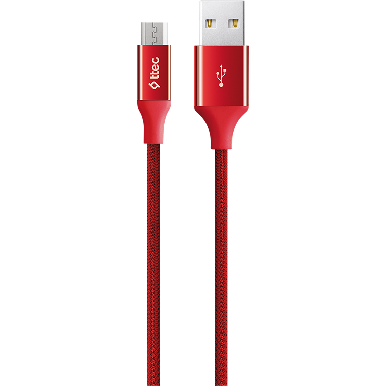 Кабель USB - microUSB, 1.2м, ttec 2DK11 Red