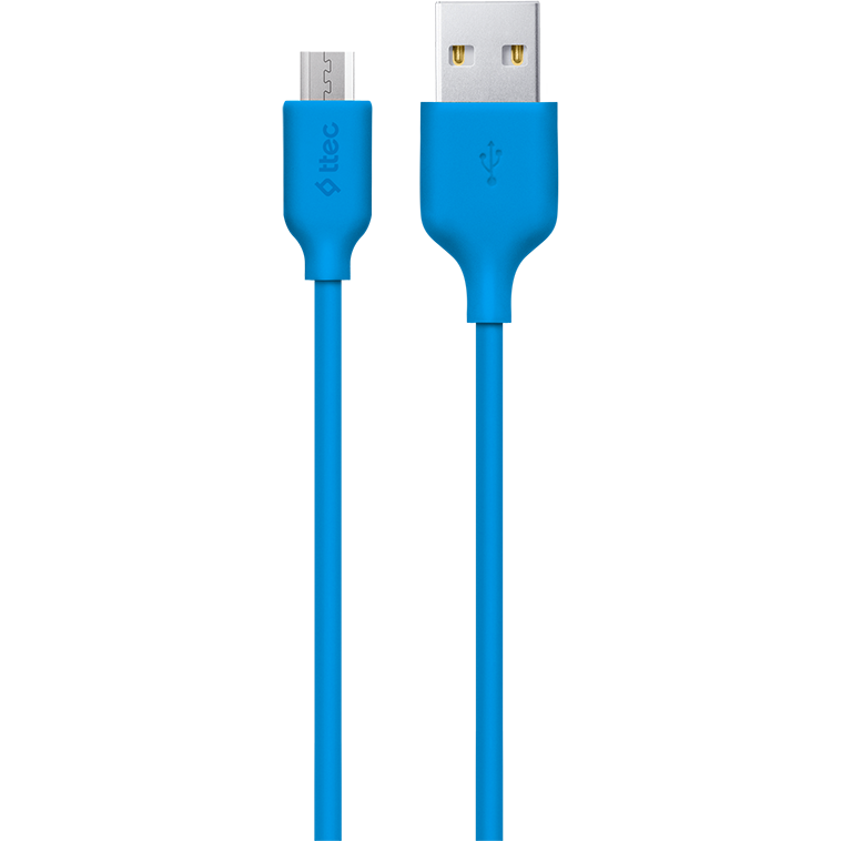 Кабель USB A (M) - microUSB B (M), 1.2м, ttec 2DK7530 Blue