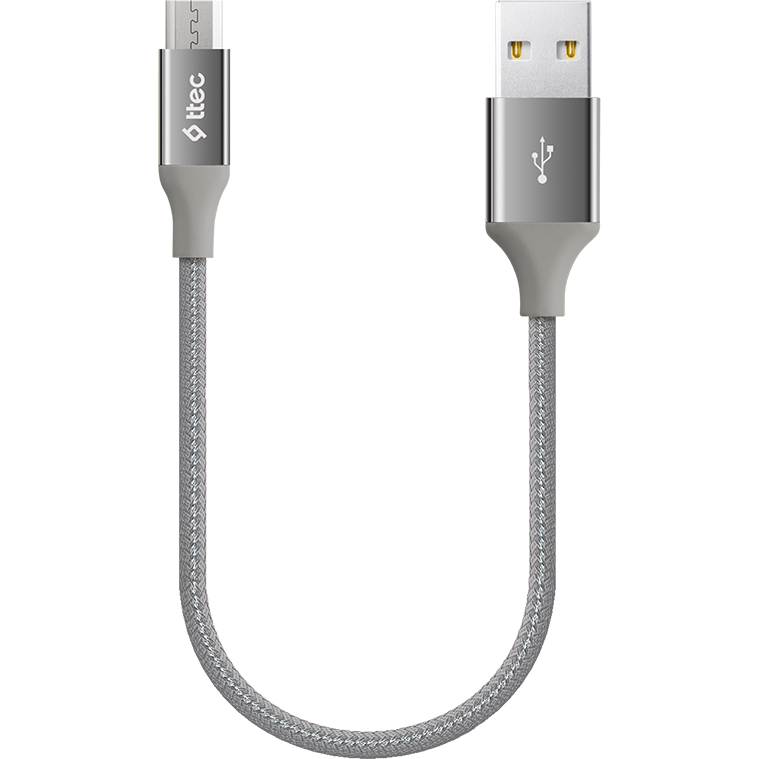 Кабель USB - microUSB, 0.3м, ttec 2DK25 Space Gray