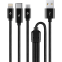 Кабель USB - microUSB/USB Type-C/Lightning, 1м, ttec 2DK39 Black - 2DK39S