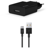 Сетевое зарядное устройство ttec SmartCharger Travel Charger 2.1A Type-C Cable Black (2SCS20)