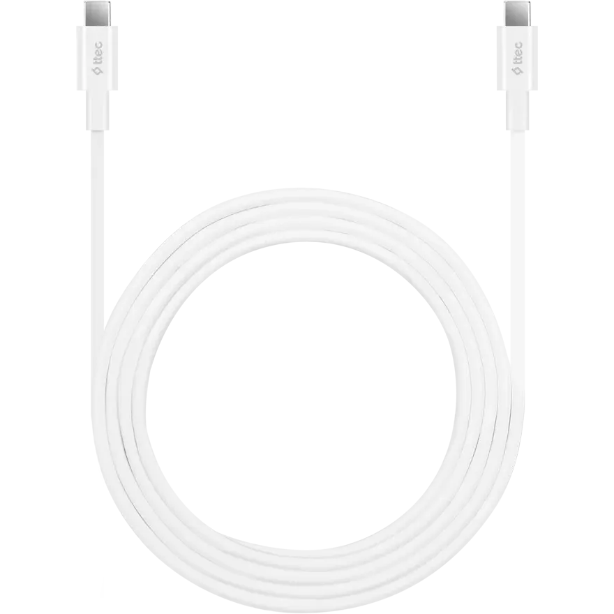 Кабель USB Type-C - USB Type-C, 2м, ttec 2DK45 White