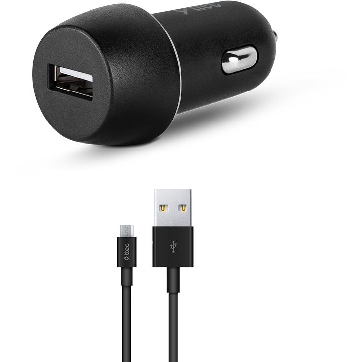 Автомобильное зарядное устройство ttec SmartCharger 2.1A + Micro USB Cable Black - 2CKS20M