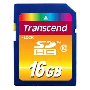 Карта памяти 16Gb SD Transcend  (TS16GSDHC10)