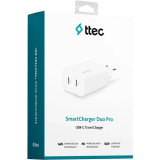 Сетевое зарядное устройство ttec SmartCharger Duo Pro GaN 50W PD White (2SCG01)