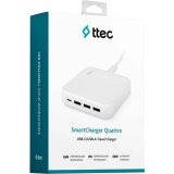 Сетевое зарядное устройство ttec SmartCharger Duo Pro GaN 65W PD White (2SCG02)