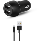 Автомобильное зарядное устройство ttec SmartCharger Duo 3.1A Dual USB + Micro USB Cable Black (2CKS21M)