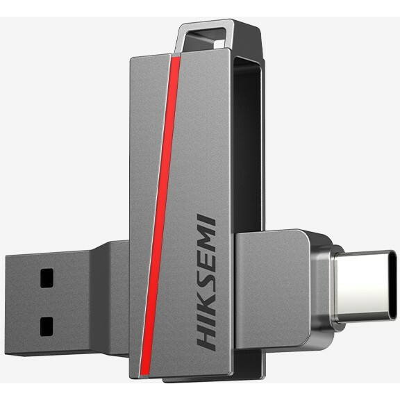 USB Flash накопитель 32Gb HIKSEMI DUAL SLIM Grey - HS-USB-E307C/32G/U3