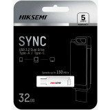 USB Flash накопитель 32Gb HIKSEMI SYNC Silver (HS-USB-E327C/32G/U3/SILVER)