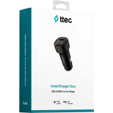 Автомобильное зарядное устройство ttec SmartCharger Duo 3.1A USB-C+USB-A Black (2CKS35)