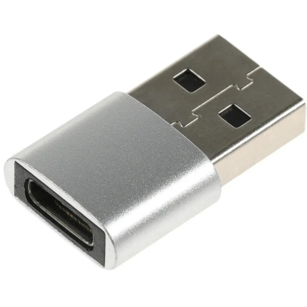 Переходник USB A (M) - USB Type-C (F), PREMIER 6-071 Silver