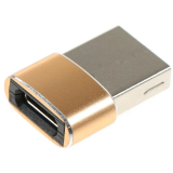 Переходник USB A (M) - USB Type-C (F), PREMIER 6-071 Gold