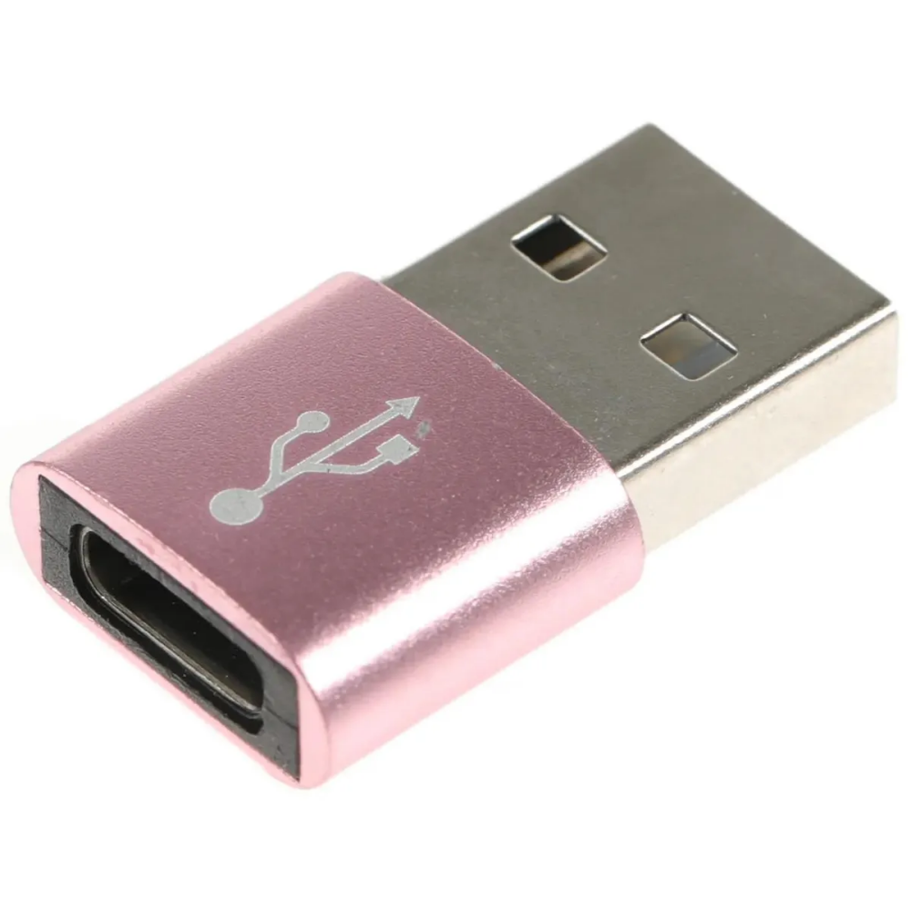 Переходник USB A (M) - USB Type-C (F), PREMIER 6-071 Pink