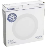 Светильник Feron ONE AL528 ДВО-24w 4000K (48875)