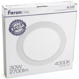 Светильник Feron ONE AL528 ДВО-30w 4000K (48876)