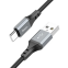 Кабель USB - USB Type-C, 1м, HOCO X86 Spear Black - 6931474777980