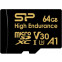 Карта памяти 64Gb MicroSD Silicon Power Golden High Endurance + SD адаптер (SP064GBSTXDV3V1HSP)