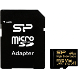 Карта памяти 64Gb MicroSD Silicon Power Golden High Endurance + SD адаптер (SP064GBSTXDV3V1HSP)