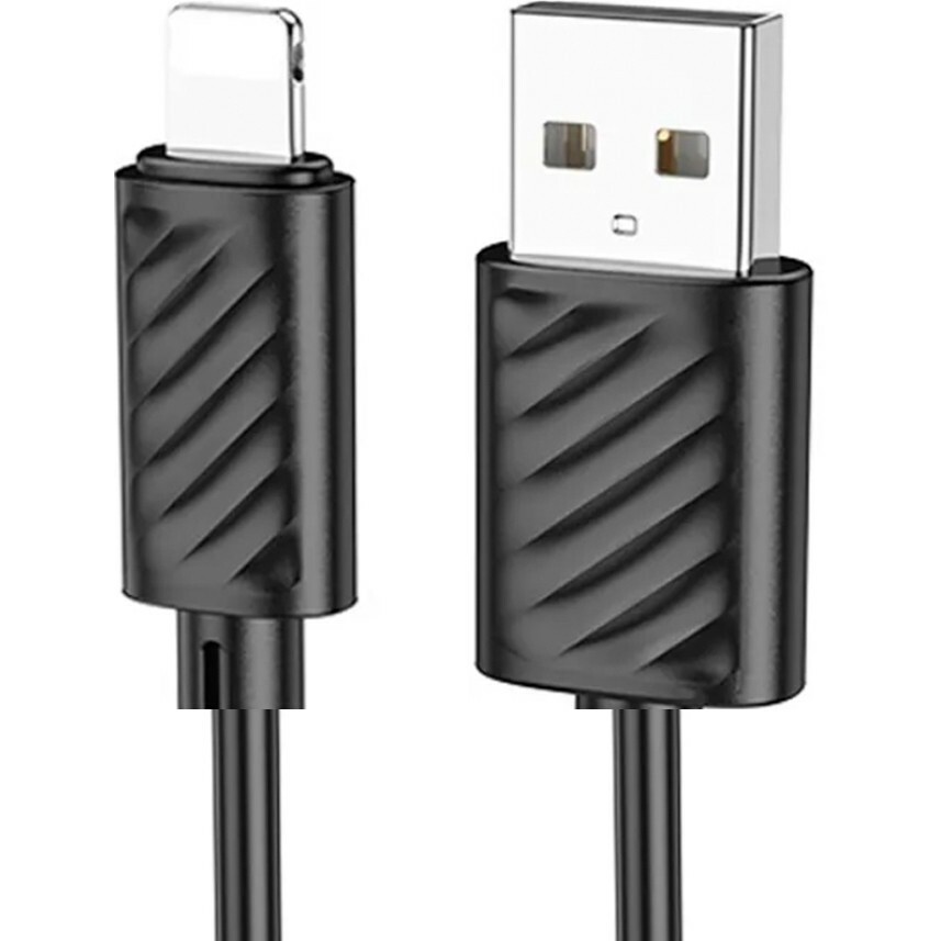 Кабель USB - Lightning, 1м, HOCO X88 Gratified Black - 6931474783301