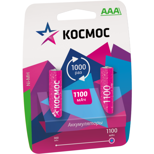 Аккумулятор КОСМОС KOCR03NIMH1100mAh8B (AAA, 1100mAh, 8 шт.)