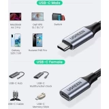 Кабель удлинительный USB Type-C - USB Type-C (F), 0.5м, UGREEN US372 Black (80810)