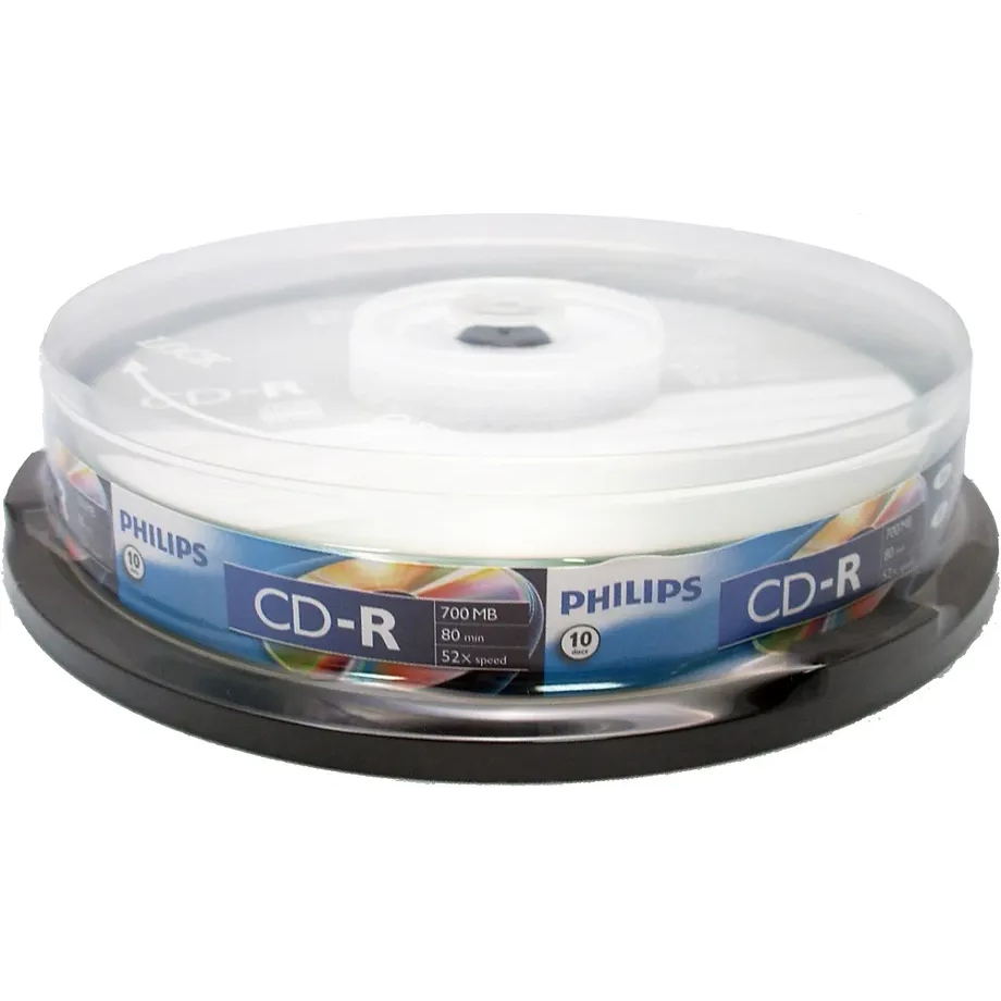 Диск CD-R Philips 700Mb 52x Cake Box (10шт) (CR7D5SB10/97)