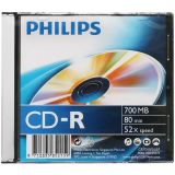 Диск CD-R Philips 700Mb 52x Slim Case (1 шт.) (CR7D5SF01/97)