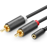 Кабель 3.5 Jack (F) - 2x RCA (M), 1м, UGREEN AV102 (10588)