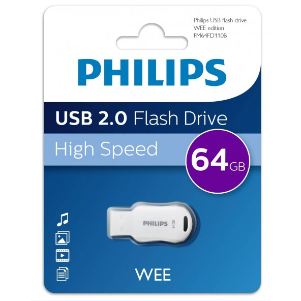 USB Flash накопитель 64Gb Philips WEE 2.0 (FM64FD110B) - FM64FD110B/97