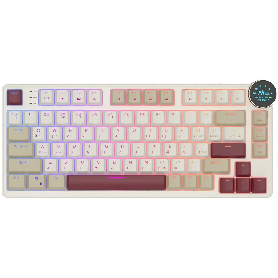 Клавиатура Royal Kludge N80 Rosy Clouds (Brown Switch) - 6977576550687