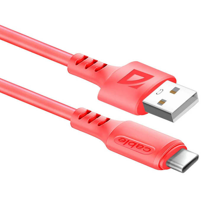 Кабель USB - USB Type-C, 1м, Defender F207 Red - 87106RED