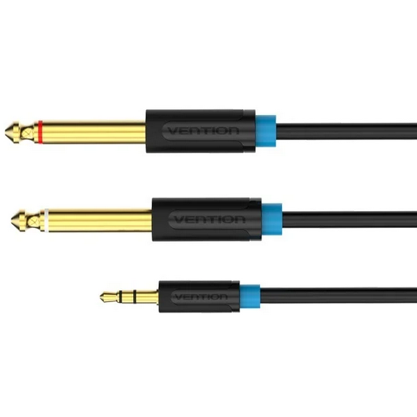 Разветвитель 3.5 Jack (M) - 2x 6.3 Jack (M), 1м, Vention BACBF