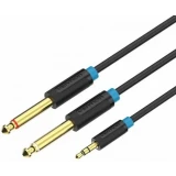 Разветвитель 3.5 Jack (M) - 2x 6.3 Jack (M), 2м, Vention BACBH