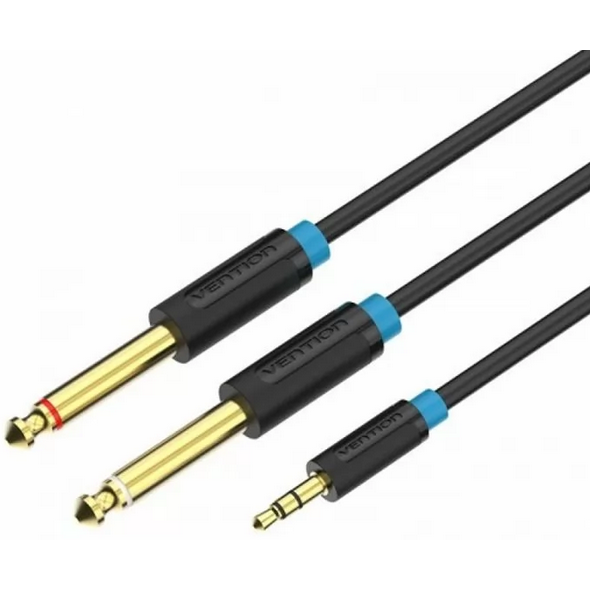 Разветвитель 3.5 Jack (M) - 2x 6.3 Jack (M), 2м, Vention BACBH