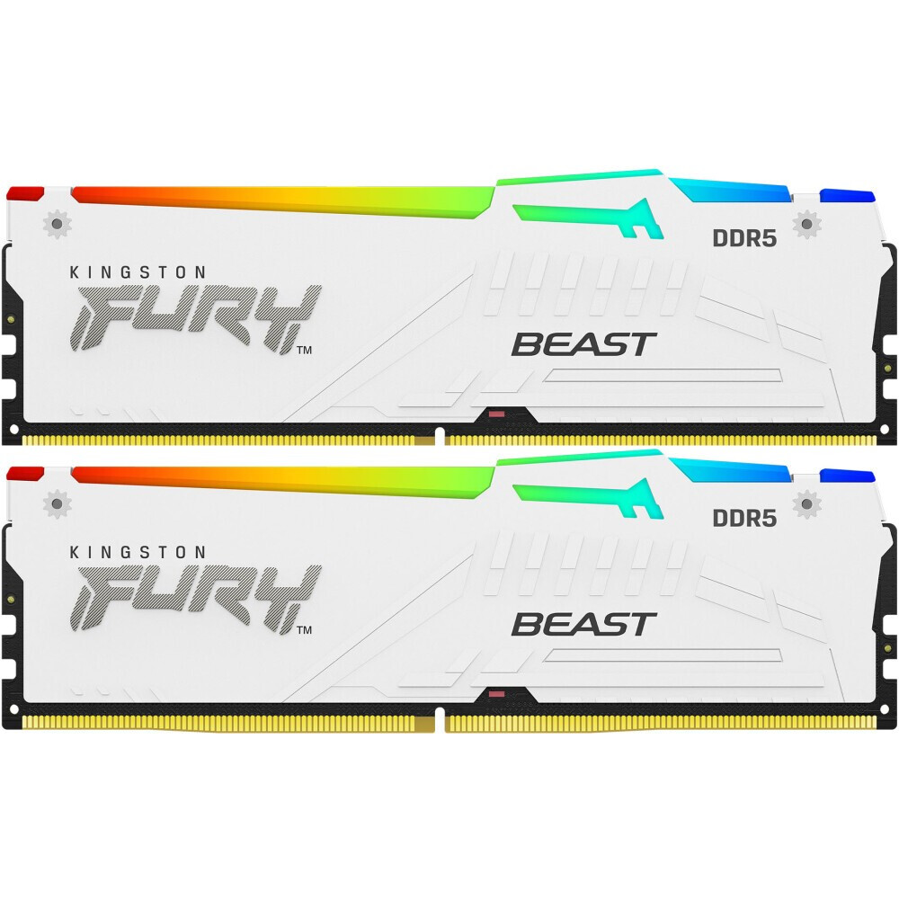 Оперативная память 32Gb DDR5 6000MHz Kingston Fury Beast White RGB (KF560C36BWE2AK2-32) (2x16Gb KIT)