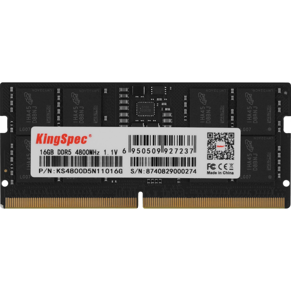 Оперативная память 16Gb DDR5 4800MHz KingSpec SO-DIMM (KS4800D5N11016G)