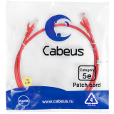 Патч-корд Cabeus PC-UTP-RJ45-Cat.5e-1m-RD, 1м