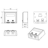 Корпус настенной розетки Hyperline SBB4-2-WH