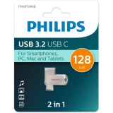 USB Flash накопитель 128Gb Philips 2-in-1 (FM12FD145B) (FM12FD145B/97)