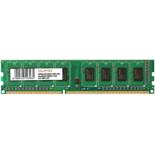 Оперативная память 4Gb DDR3 1600MHz QUMO (QUM3U-4G1600C11)