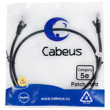 Патч-корд Cabeus PC-UTP-RJ45-Cat.5e-1m-BK-LSZH, 1м