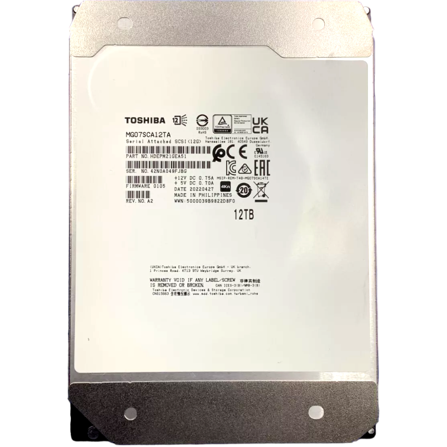 Жёсткий диск 12Tb SAS Toshiba MG09 (MG07SCA12TA)