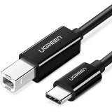 Кабель USB B (M) - USB Type-C, 2м, UGREEN US370 Black (45106)