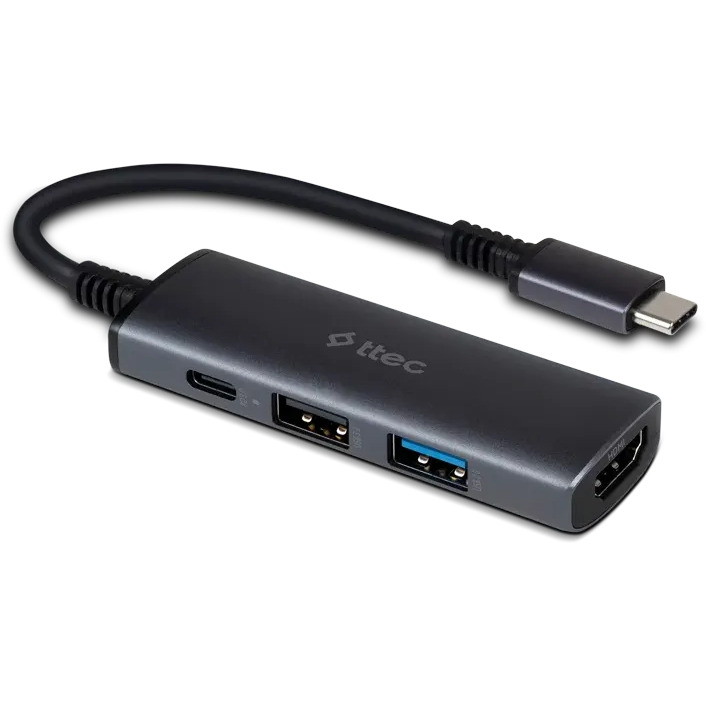 Док-станция ttec 4in1 Multiport USB-C Hub Black - 2US01