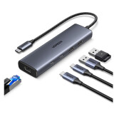 Док-станция UGREEN 6-in-1 USB-C 3.2 Hub Grey (CM512) (45320)